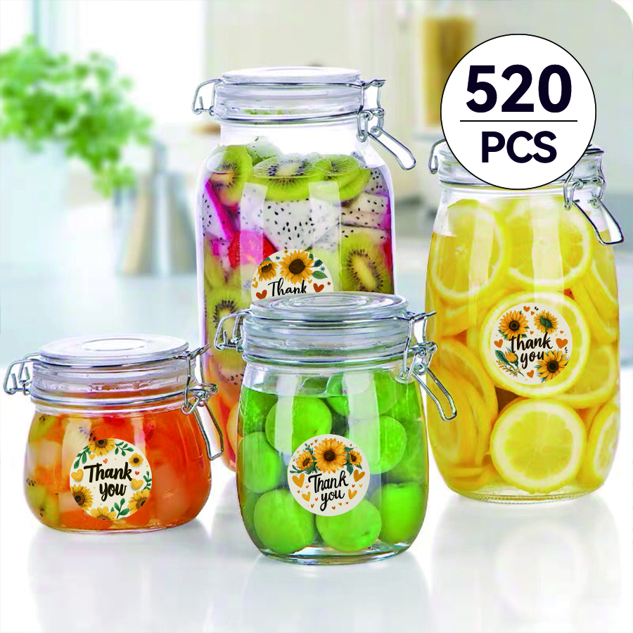 TEMU 520pcs Per Roll, Round Stickers With "thank You" Text, Suitable For Tablets, Phone Cases, Notebooks, Product Packaging, Skateboards, And Other