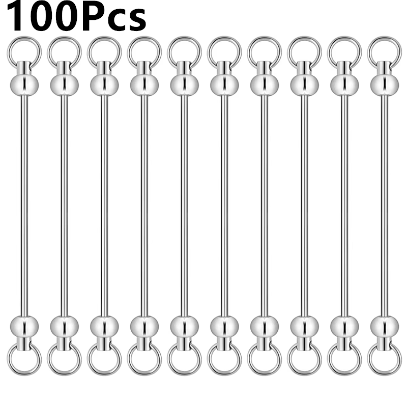 TEMU 50/100pcs Beadable Keychain Bar Blank Beadable Keychains Accessories Detachable Metal Bead Keychain Bars For Diy Pendant Keychains