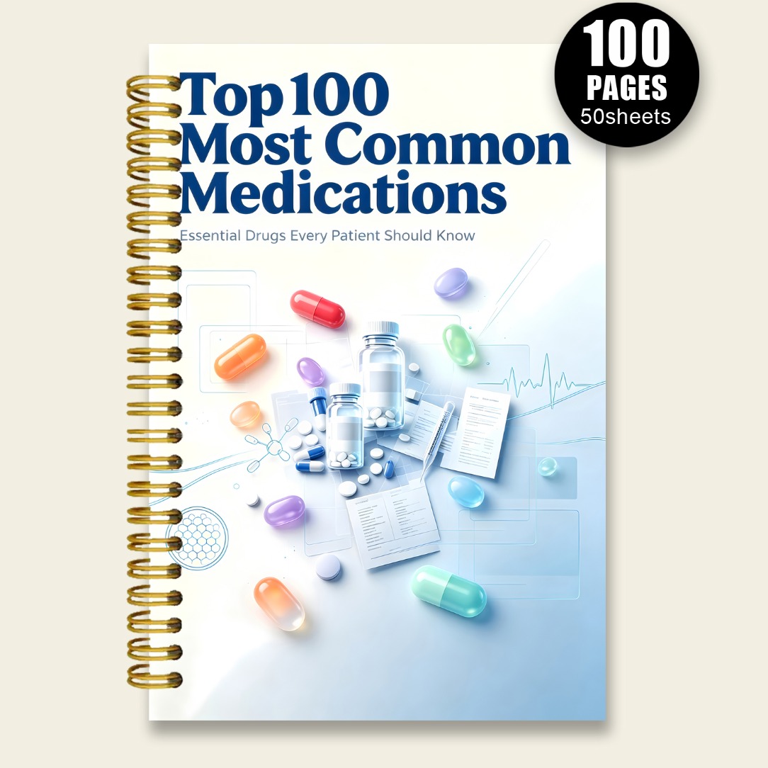 TEMU A5spiral Bound Notebook Of 100 Common Drugs, Recording The Uses, Side Effects, And Pharmacology Of Drugs, Suitable For Medical Students, Nursing