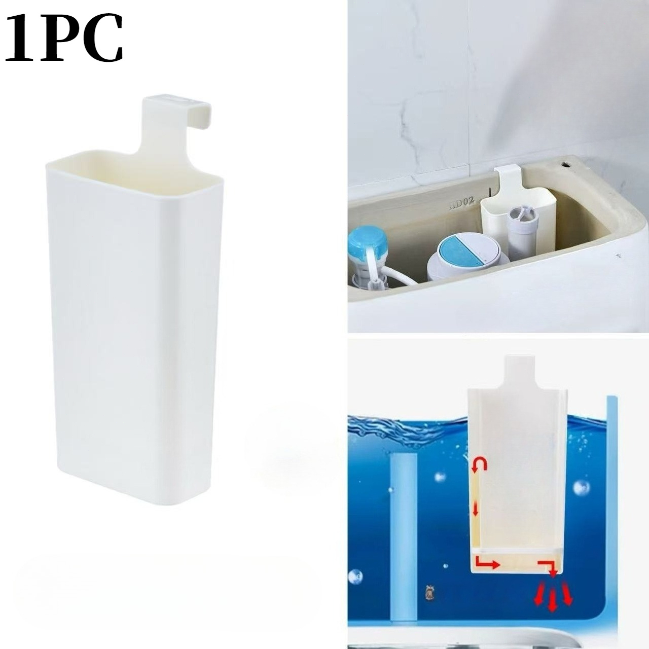 TEMU トイレ用固形サータンク交換部品｜プラスチック製、ースタイル、電源不要、清掃時間の延長