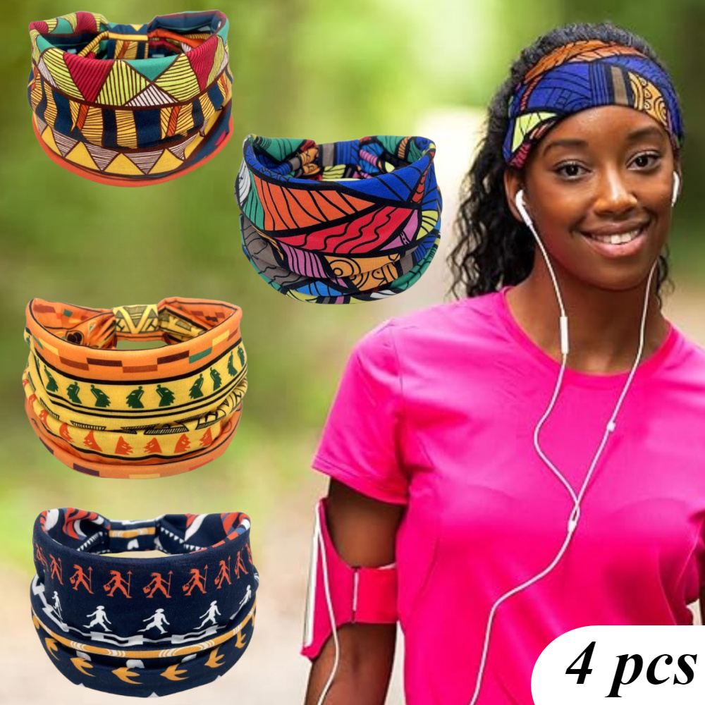 SUJAYU Sweatbands For Women - 4 Pack Non-Slip Workout Headbands For Women - Wide Hair Wrap Accessories | Buy Now With Express International Delivery