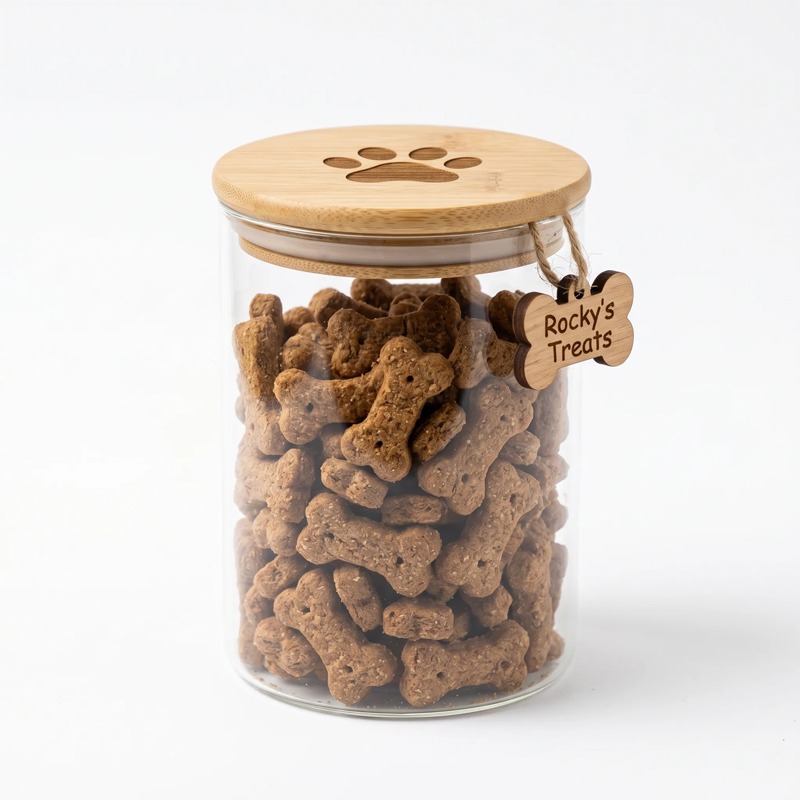 TEMU Barattoli Personalizzati per Snack per Animali Domestici. Questi Contenitori Ermetici Trasparenti Presentano un Personalizzabile, un' a Forma di