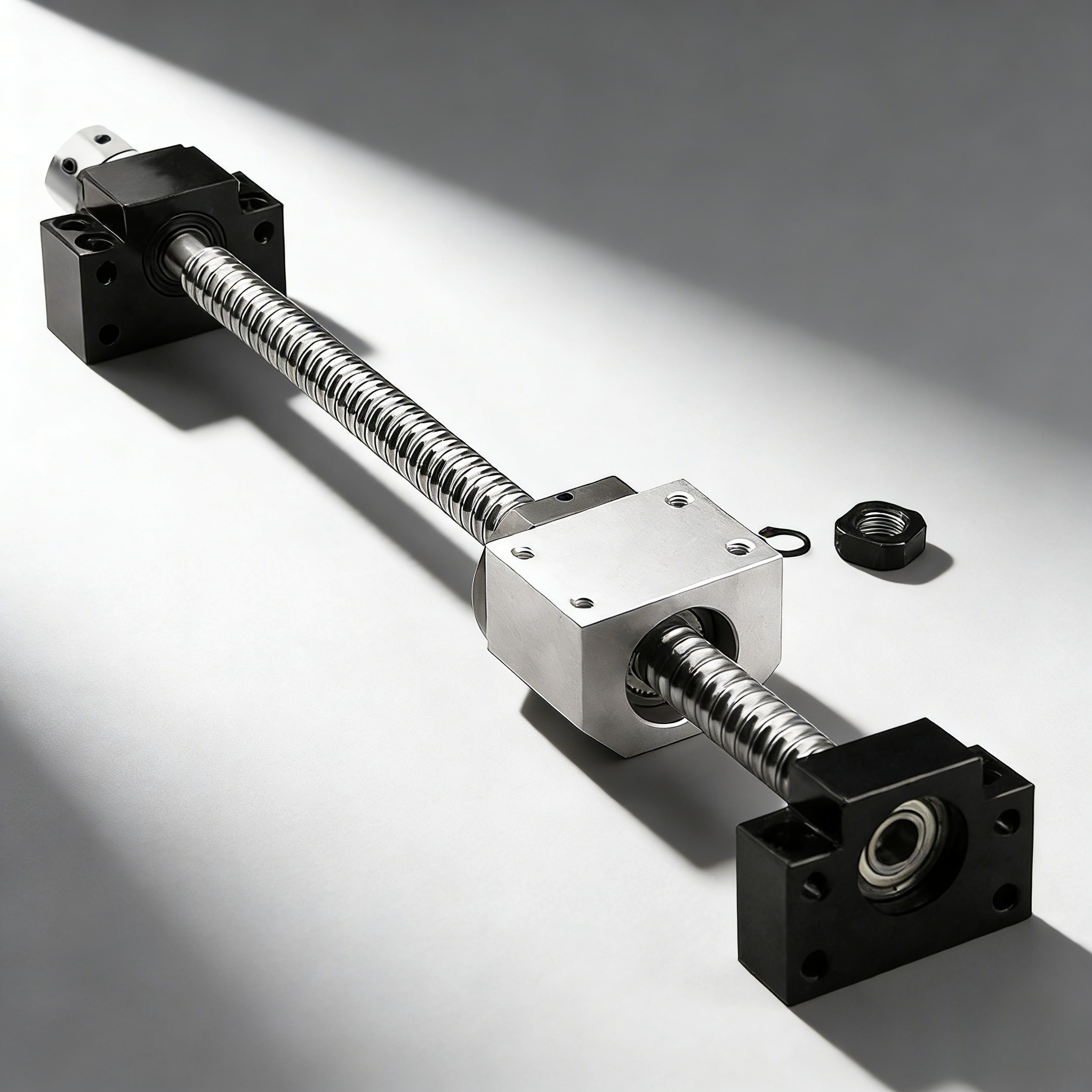 Image of 1pc Sfu1605 Ball Screw, Measuring 700mm In Length, Complete With End Supports And Nut Housing For Use In Automated Systems And Machinery