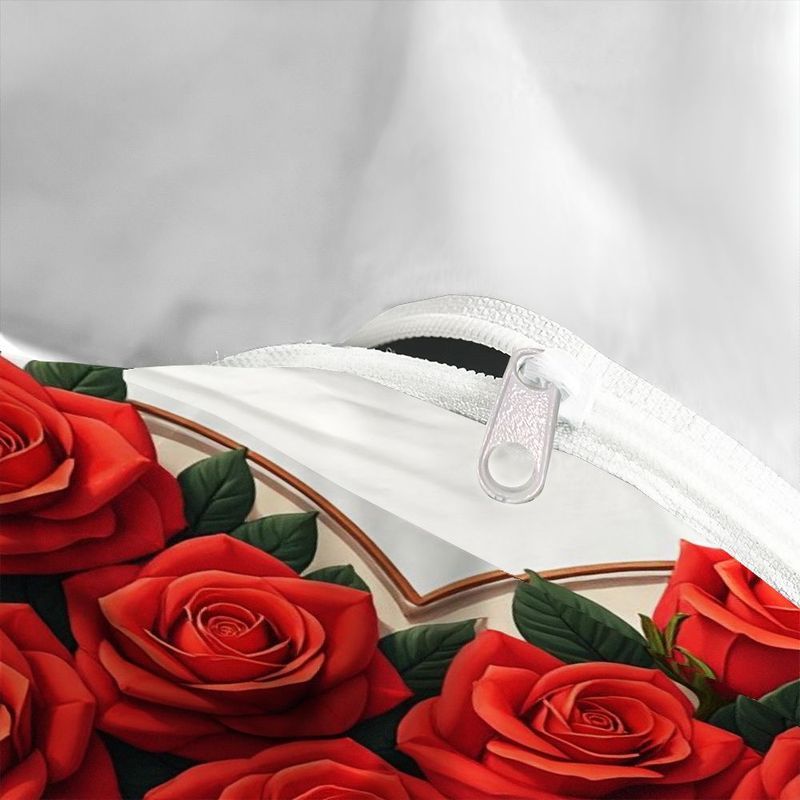 3pcs red   pattern bedding   design,   theme duvet   with pillowcases, soft microfiber fabric for master bedroom home decor, valentine s day wedding gift 1 duvet  +2 pillowcases, home decoration, bedroom decor,  , romantic decor, durable material, comfortable fabric, decorative bedding, pillowcase set,  , couples gift Product details 6