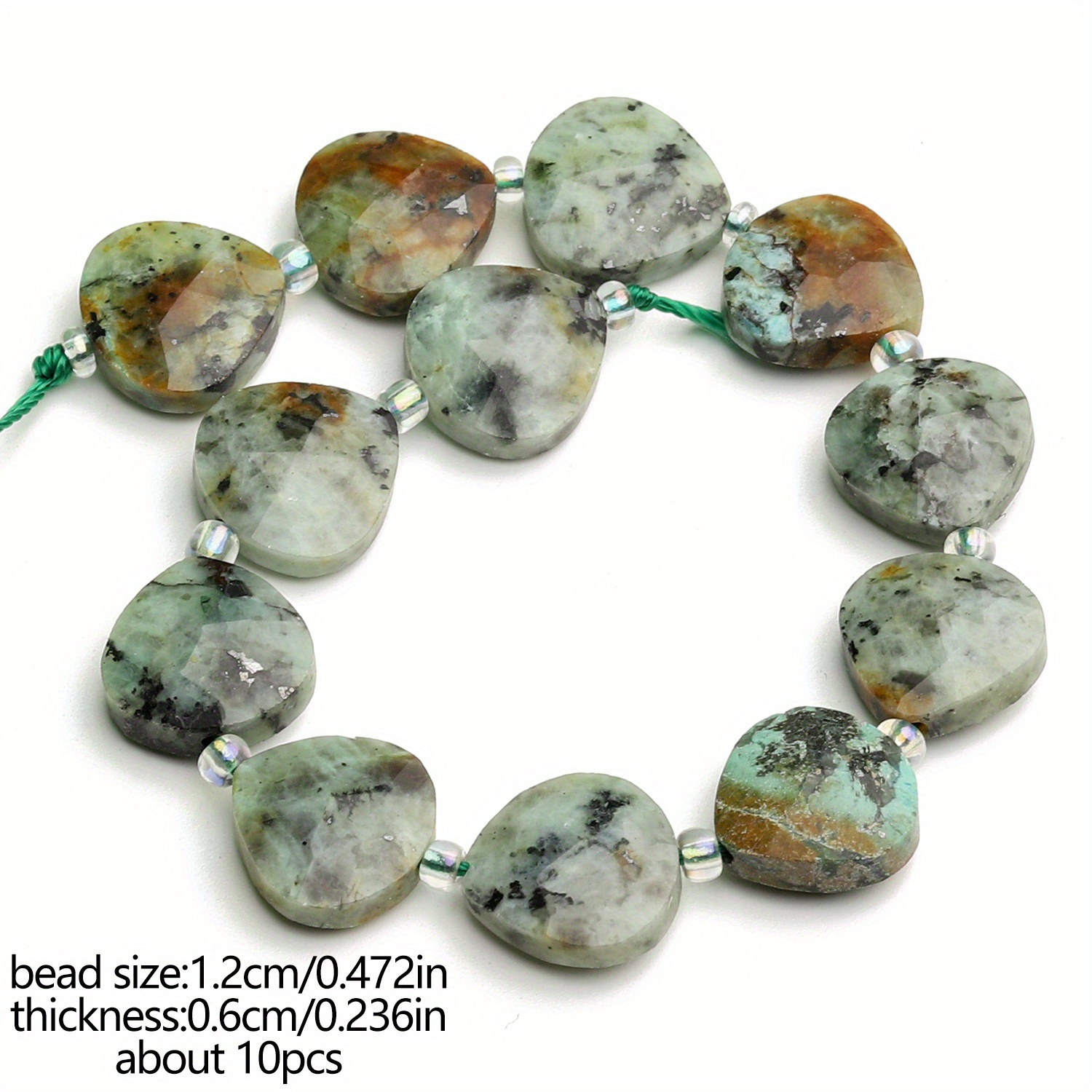 TEMU Perles et assortiments de perles - Perles en naturelle, perles en vrac de turquoise africaine, perles à facettes de 12 mm de pour la fabrication