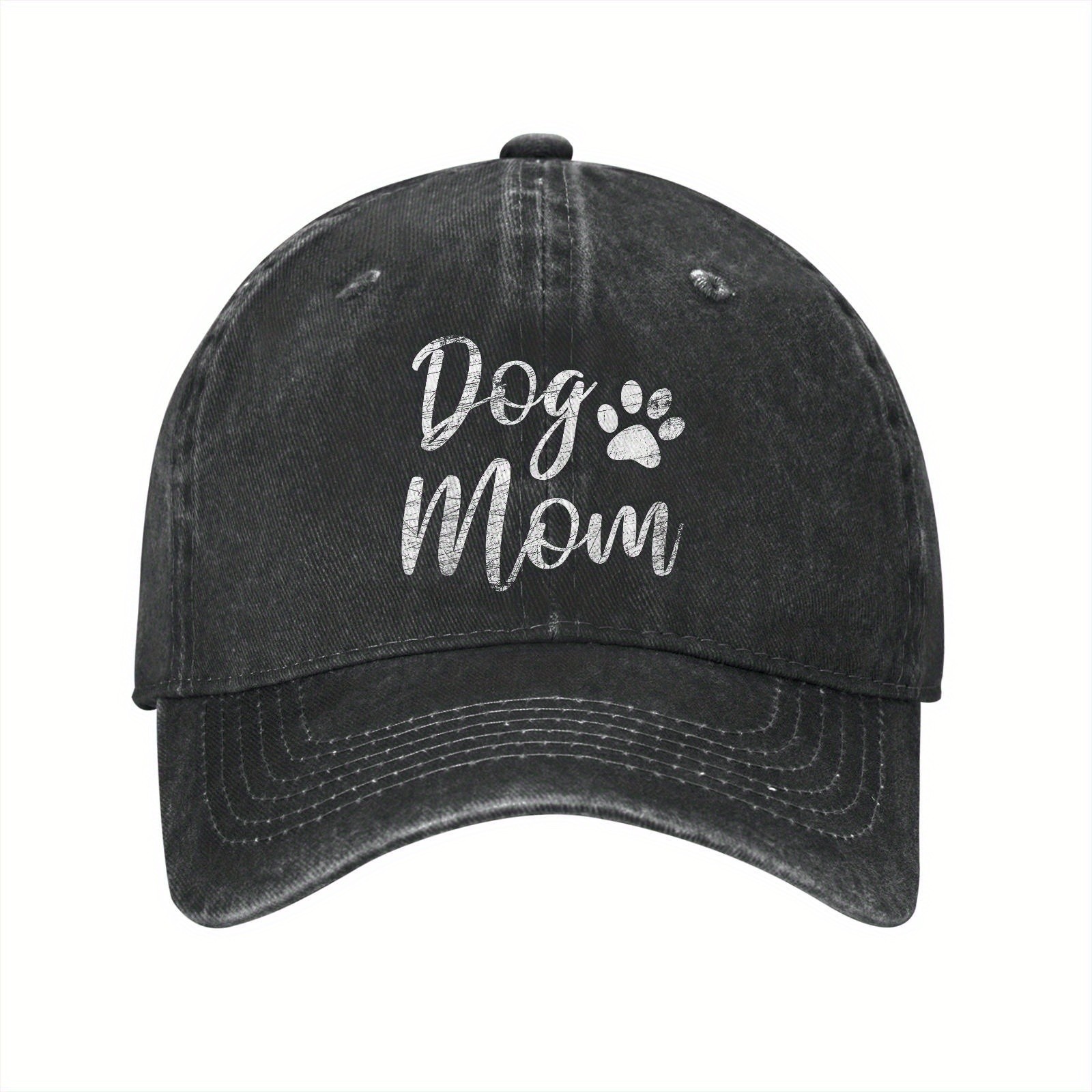 TEMU Dog Mom Printed Baseball Cap Unisex Outdoor Adjustable Hat