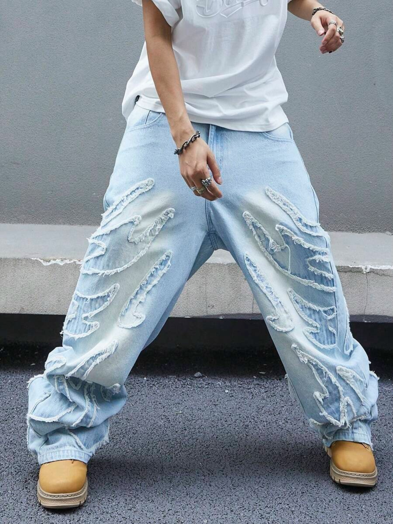 distressed baggy jeans sold on Temu United States