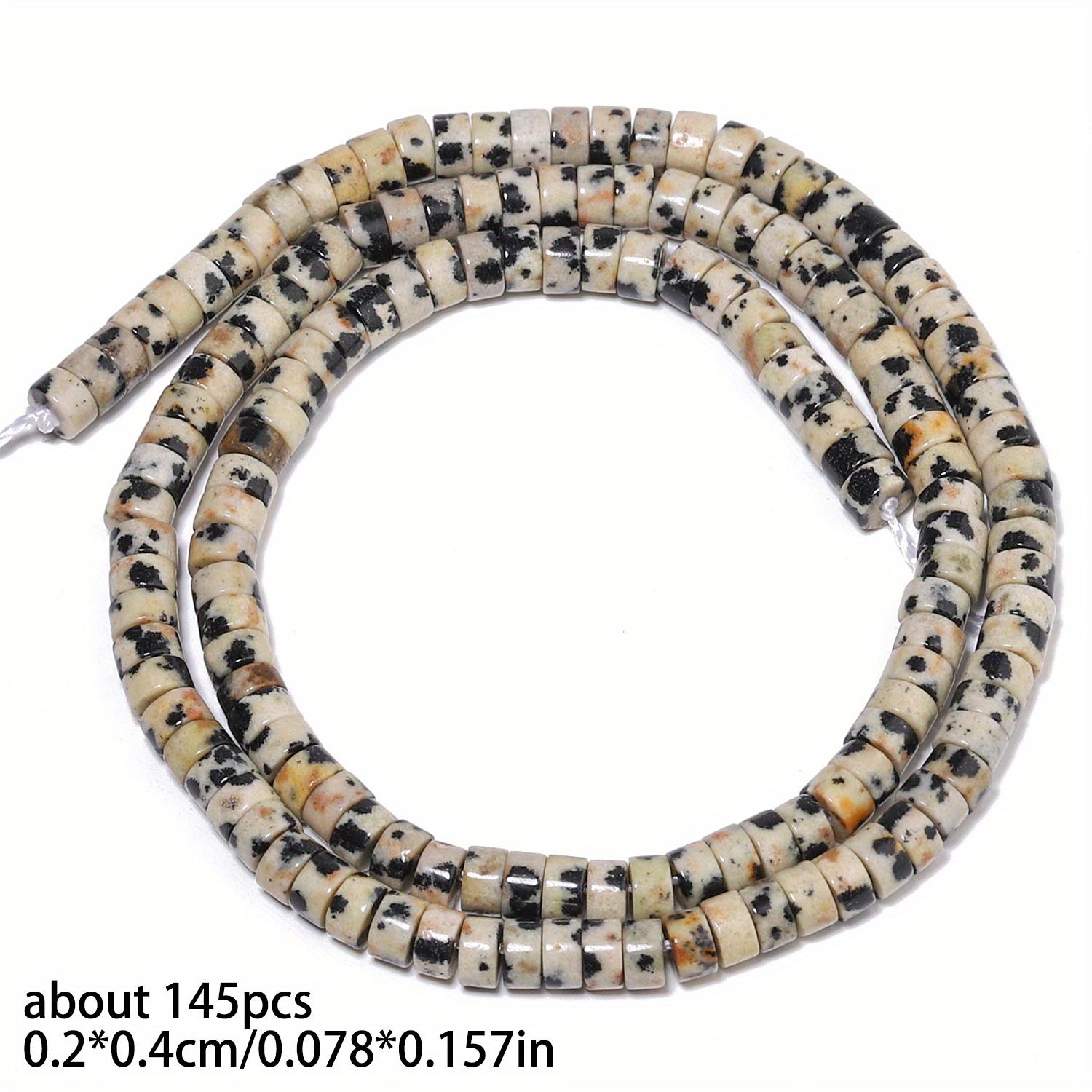 Image of 145pcs 2x4mm Natural Stone Jasper Cylindrical Beads, Fashion Loose Beads, Suitable For Jewelry Making Diy Exquisite Bracelets, Necklaces, Earrings Accessories, Men's And Women's Gifts