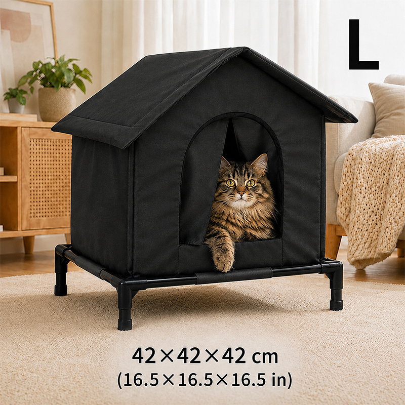 TEMU 1pc Outdoor Cat House Made Of Oxford Cloth, Providing Insulation And Wind Protection. Easy To Assemble, It A Warm And Comfortable Bed For