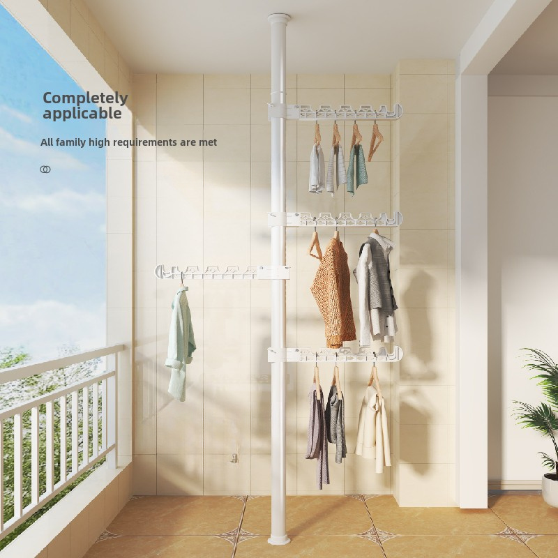 Rack Space Korean Standing Pole Clothes Rack Upright Coat Rack