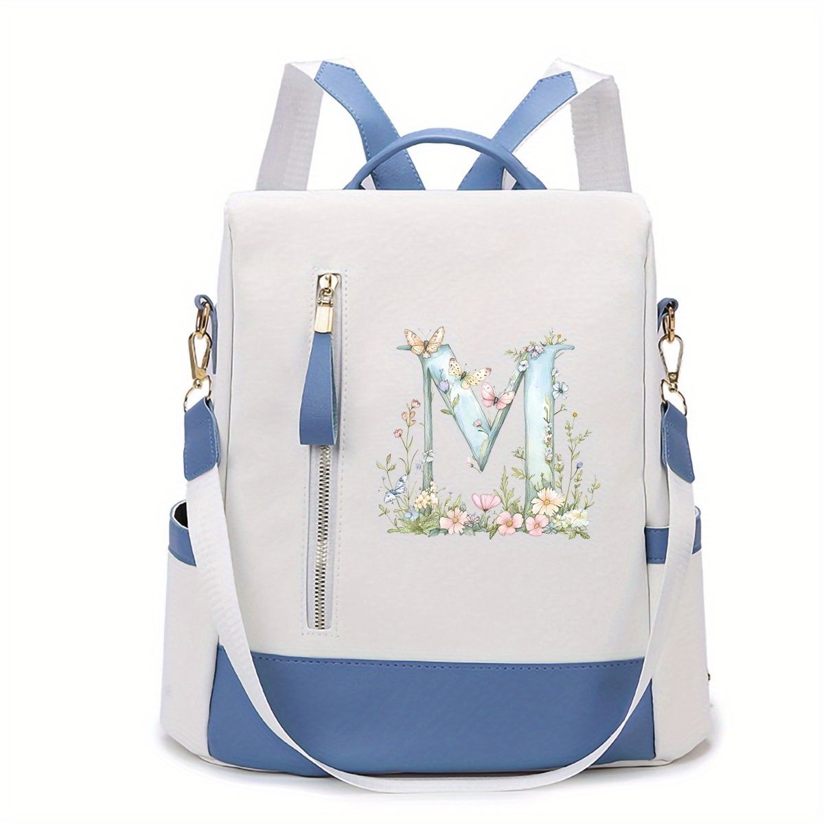 TEMU 【商品名】おしゃれなバックパック。フなのカラースキームに、でな花柄レタープリントが特徴。ス、軽量、丈夫、耐摩耗性。
