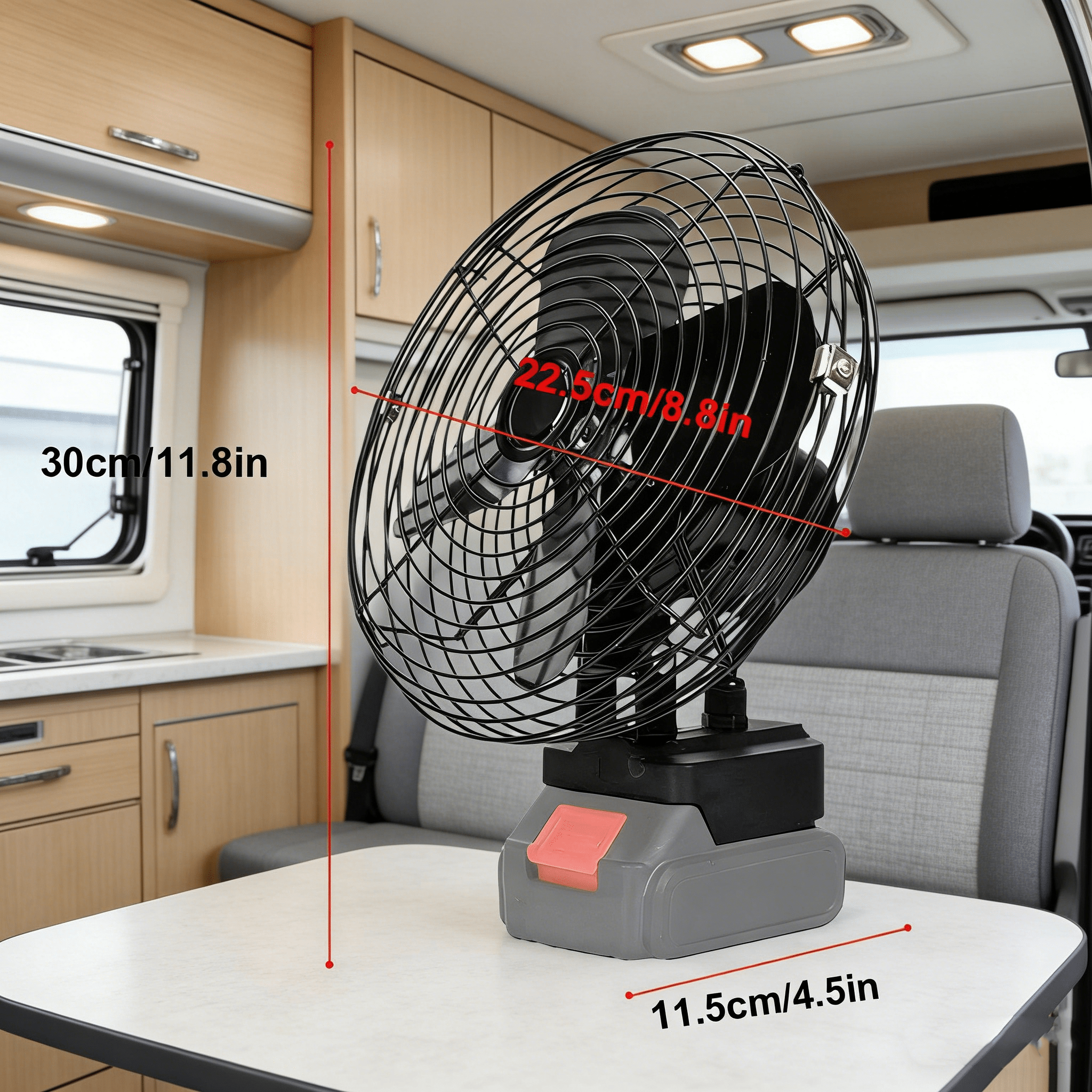 High Power Dual-Speed Camping Fan, Rechargeable Portable Fan for RV Camper Car Travel Hiking, Compatible with Makita ( Not Included)