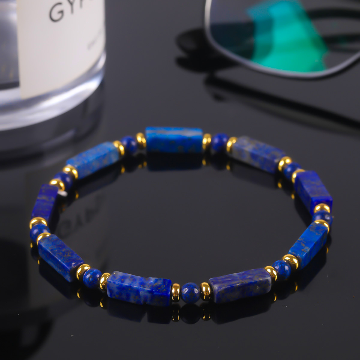 Vintage Style Lapis Lazuli Handmade Elastic Rope Bracelet