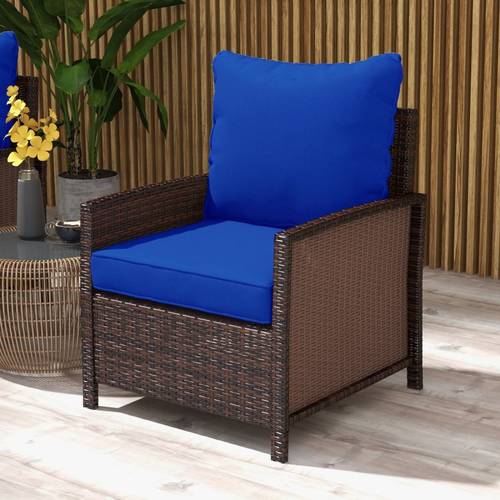 4piece patio chair cushion and back pillow set seat replacement patio cushions set for outdoor garden furniture navy blue