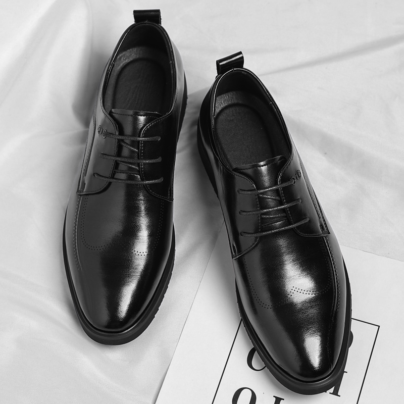 mens classic lace formal dress shoes apron toe stitching - Temu Greece