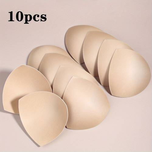 item picture 10pcs womens seamless sponge bra inserts comfortable sports bra pads for sports casual attire beige hand wash only comfortable undergarment seamless design smooth texture