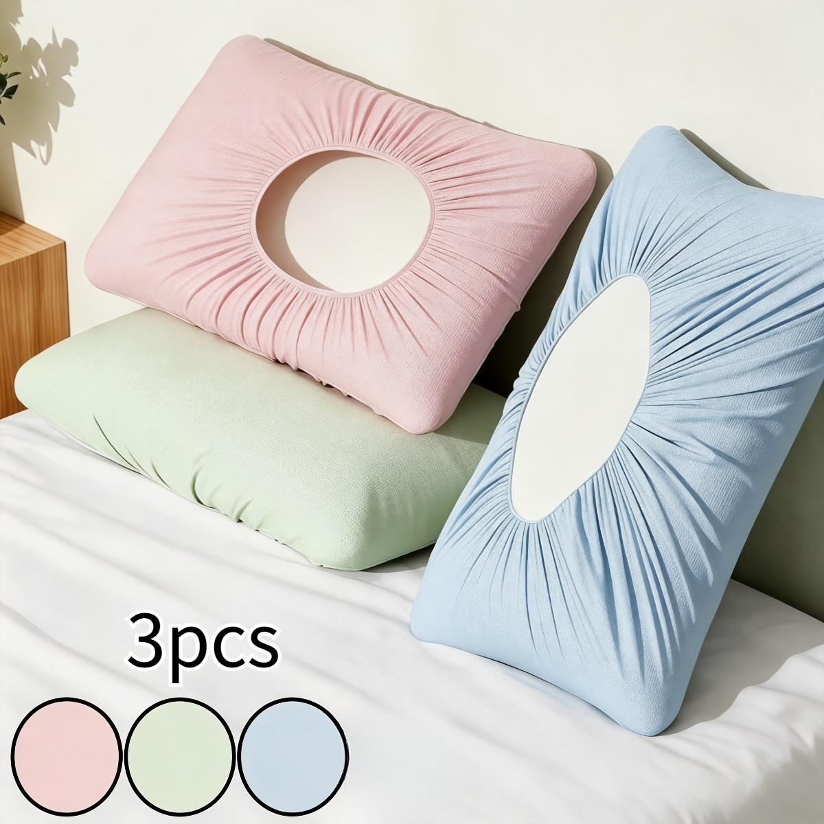 TEMU 3pcs Portable Travel Pillowcase Set, Independent Compression Portable Version, Anti-allergy Must-have For Hotels And Guesthouses, Skin-friendly