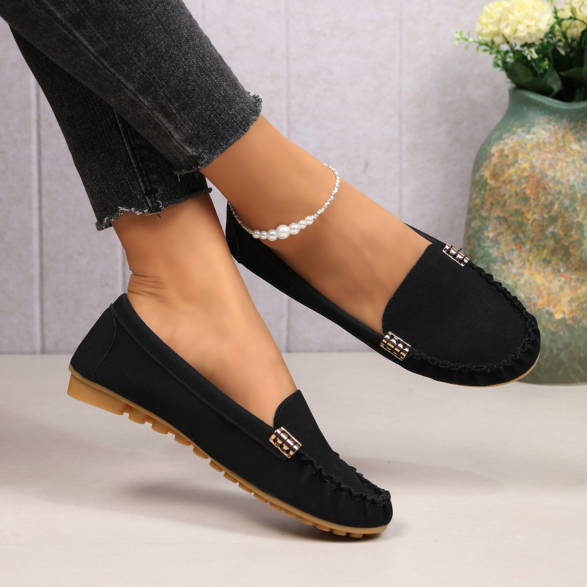 TEMU [10 Sizes ] Women's Loafers, -on Casual Shoes, Flat Outdoor Shoes For Comfortable Walking In . A Personalized Gift For Women, Featuring , , New