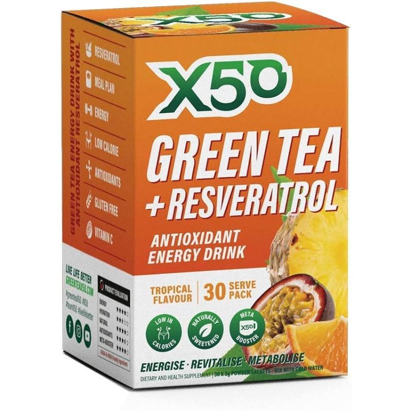 X50 Green Tea - Resveratrol Lemon and Ginger - 60 Serve - Image 5