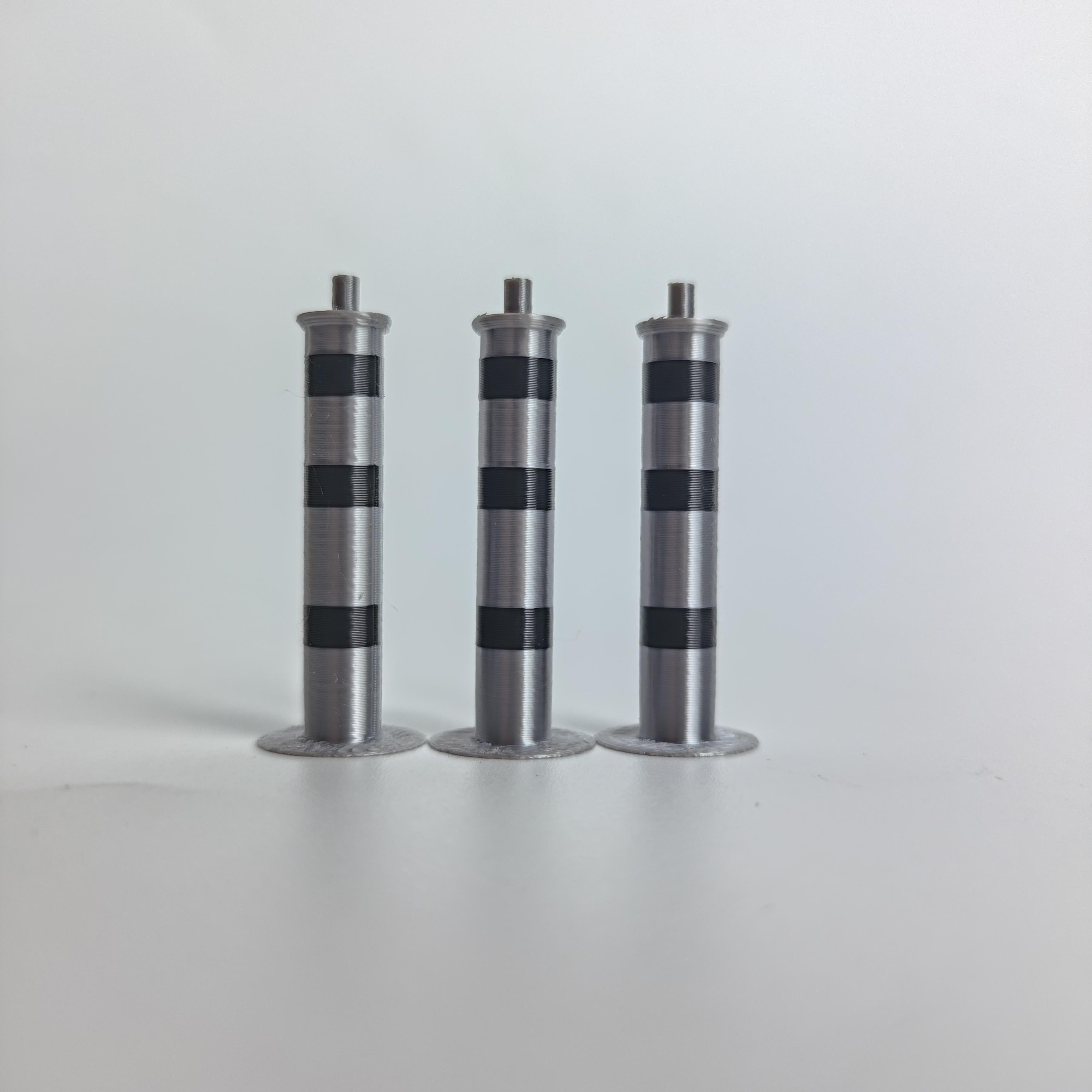 3d Printed For Ho Scale (1:87) Camera Speed Detector Model With Black And Gray Striped Column, Suitable For Railway/road Miniature Scenes, Sand Table Simulations, City Traffic Miniature Landscapes