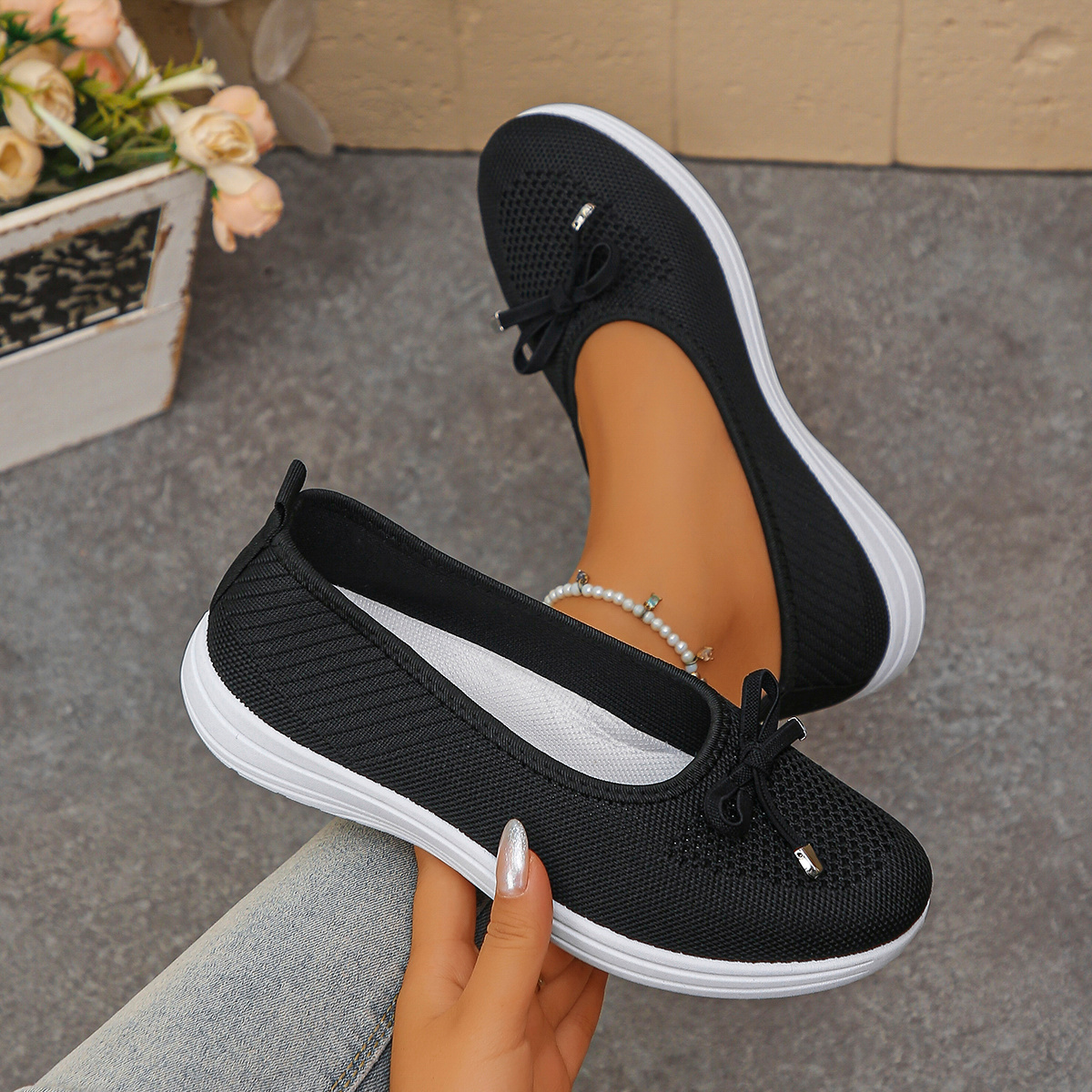 TEMU Comfortable Round Toe Mesh Loafers, Neutral And Pastel Colors, Flexible Sole. Perfect For Park Strolls, Travel Trips, And Casual Jeans Matching,