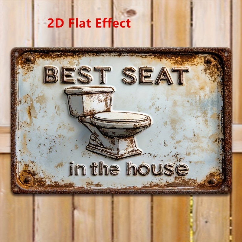 TEMU 2D Plat, 15 cm x 20 cm (5.85 inch x 7.8 inch), 2D Houten Decor, "Beste Stoel in Huis" Bord - Humoristisch Familie Thema Muurdecoratie, Perfect