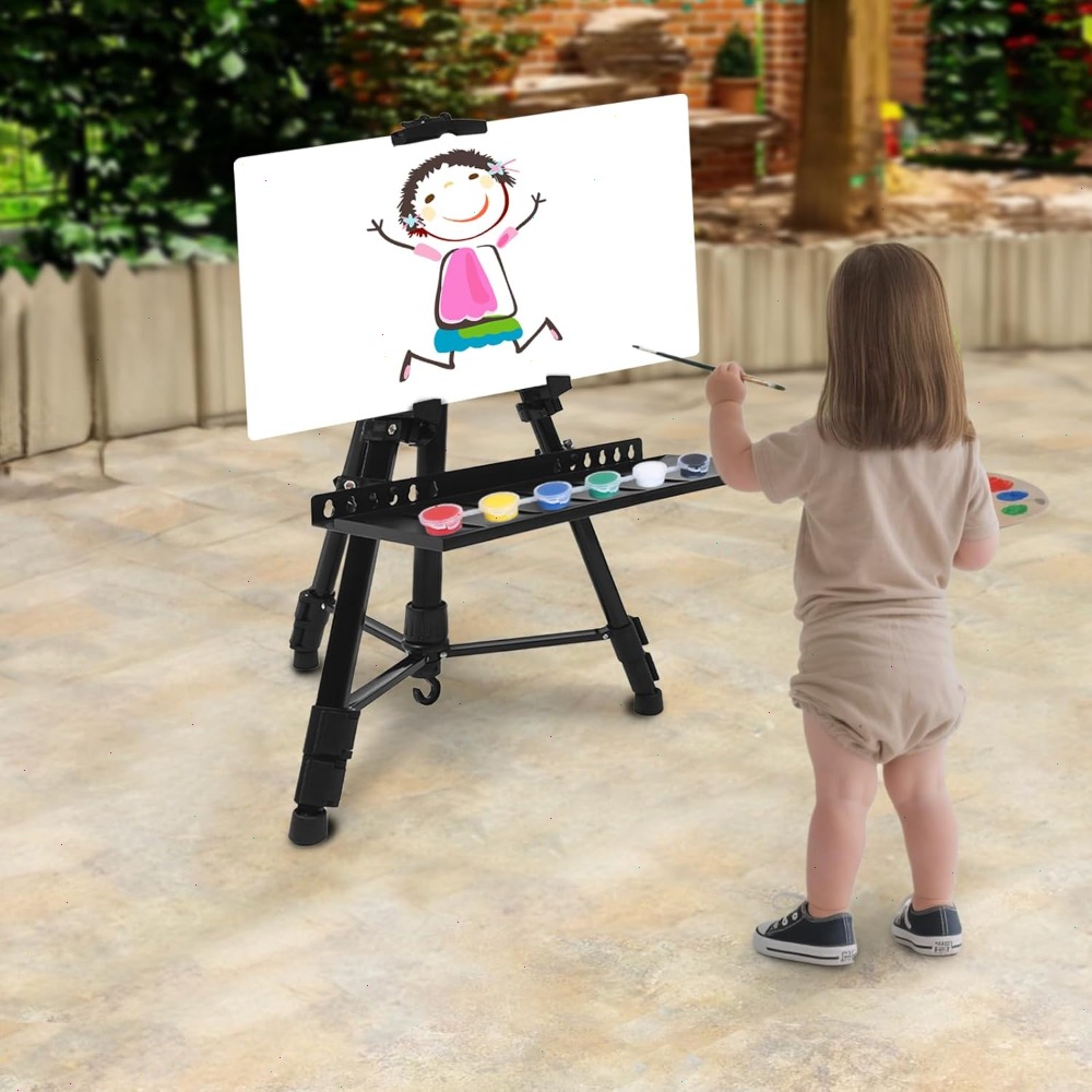 51-153cm Large Aluminum Artist Easel For Painting With Carry Bag And Paint Tray For Art Painting And Advertising