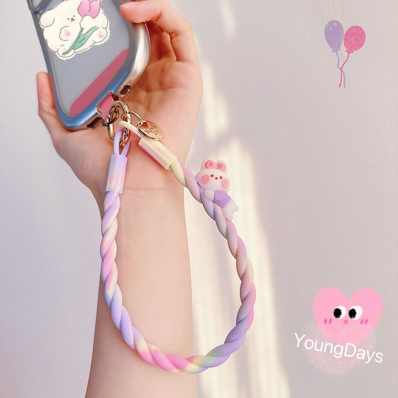 Cute Panda Phone Lanyard with Anti-Drop Silicone Strap