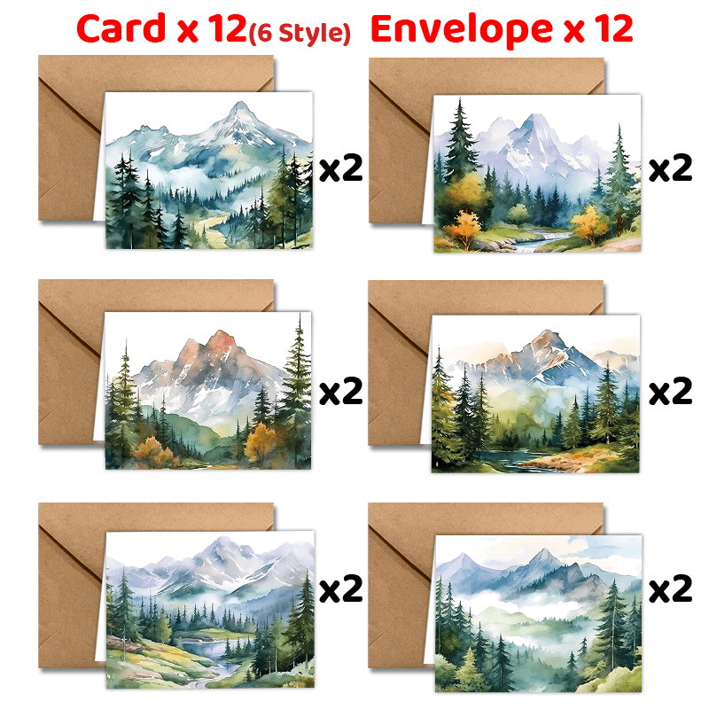 

24pcs All Greeting Cards With Envelopes, Thank You Cards, Alpine Card Teachers Business Coworker Employee Appreciation