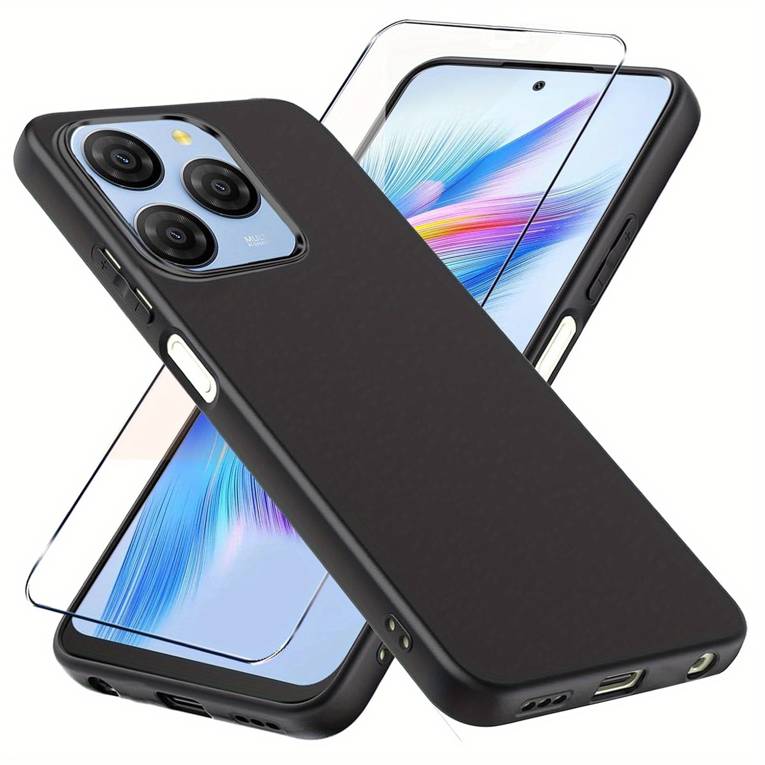 TEMU Étui téléphone : Coque pour Blackview Shark 9 avec 2 protections d'écran en verre trempé, étui mince antichoc flexible , housse de souple pour