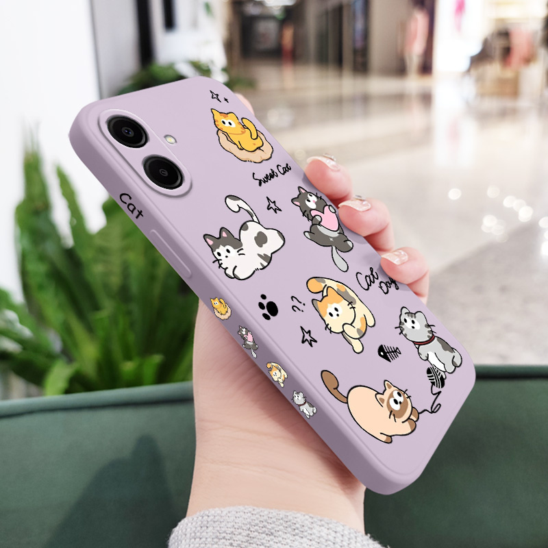 TEMU Funda para móvil: Funda de bola de cuerda de gato para for Galaxy A07 A17, cubierta antideslizante de carcasa suave