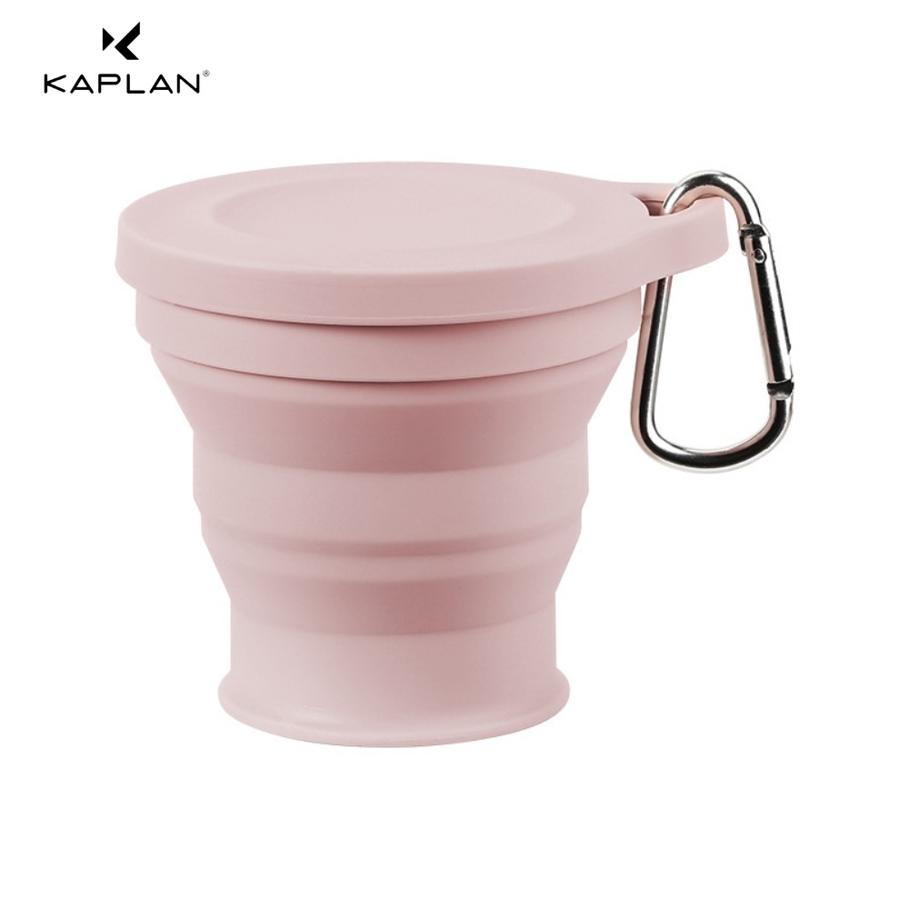TEMU Kaplan 1pc Silicone Collapsible Cup, Outdoor Silicone Folding Cup With Carabiner Clip, Retractable Drink Cup, Convenient Silicone Lid Creative