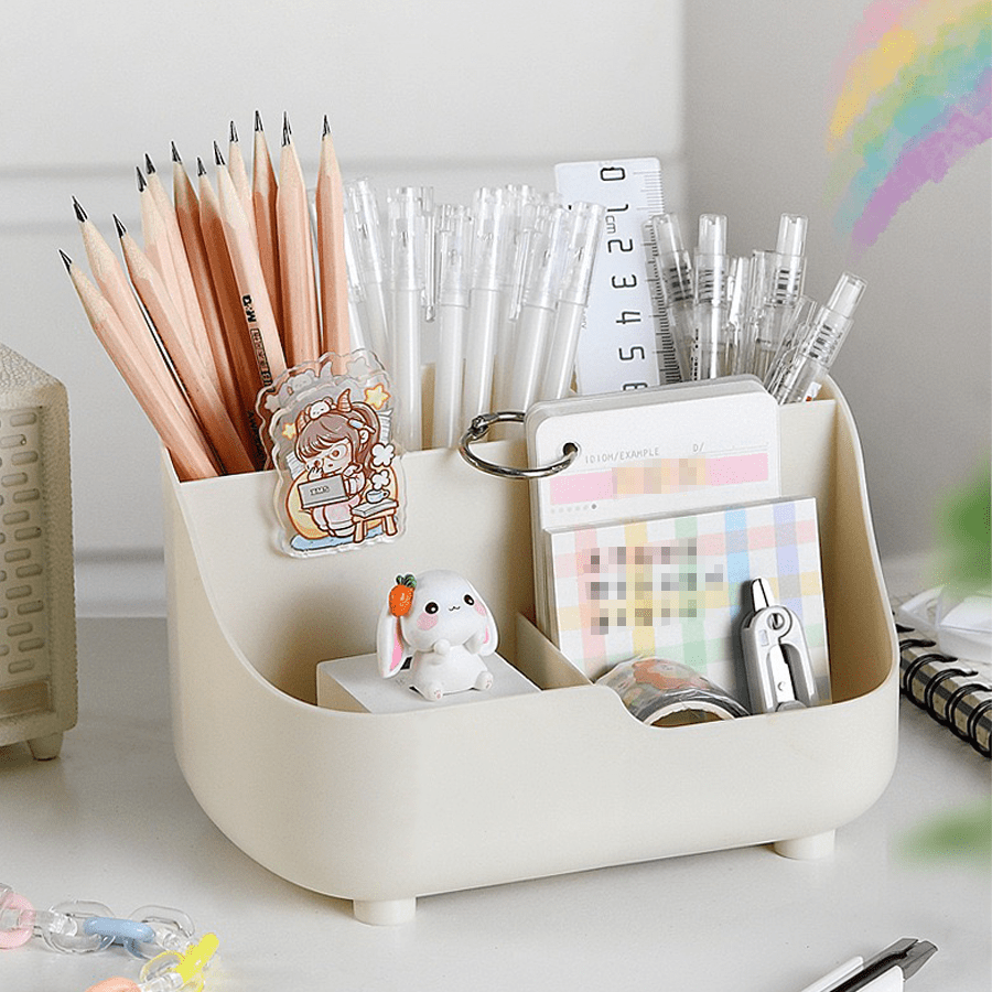 1pc versatile cosmetics storage box with dividers ideal for bedroom organization holds makeup skincare products pens more in light blue or white Product details 2