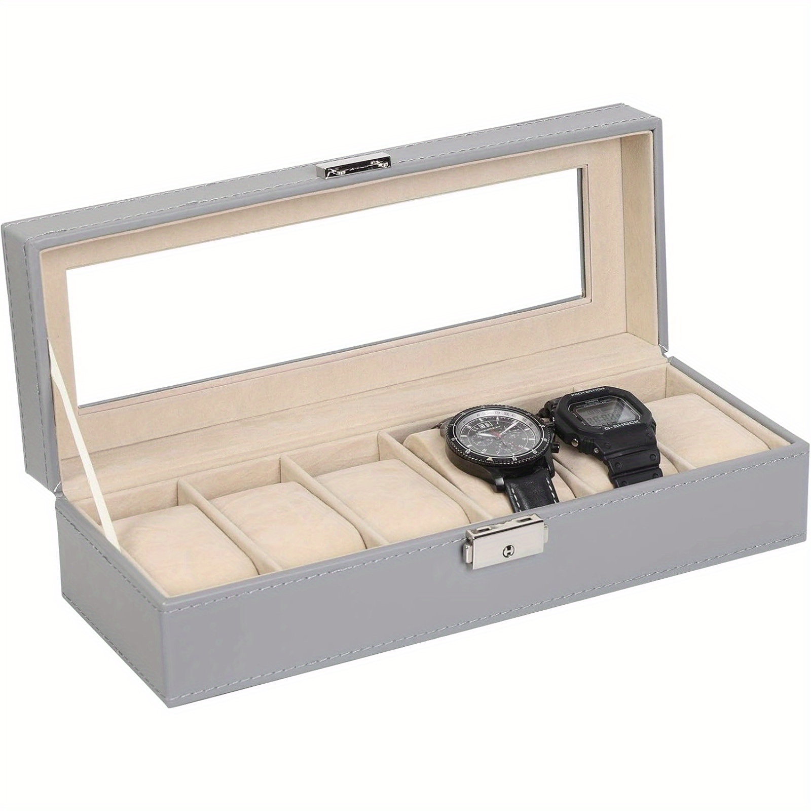 

Box, 6 , Lid, Wooden Removable , Metal Display