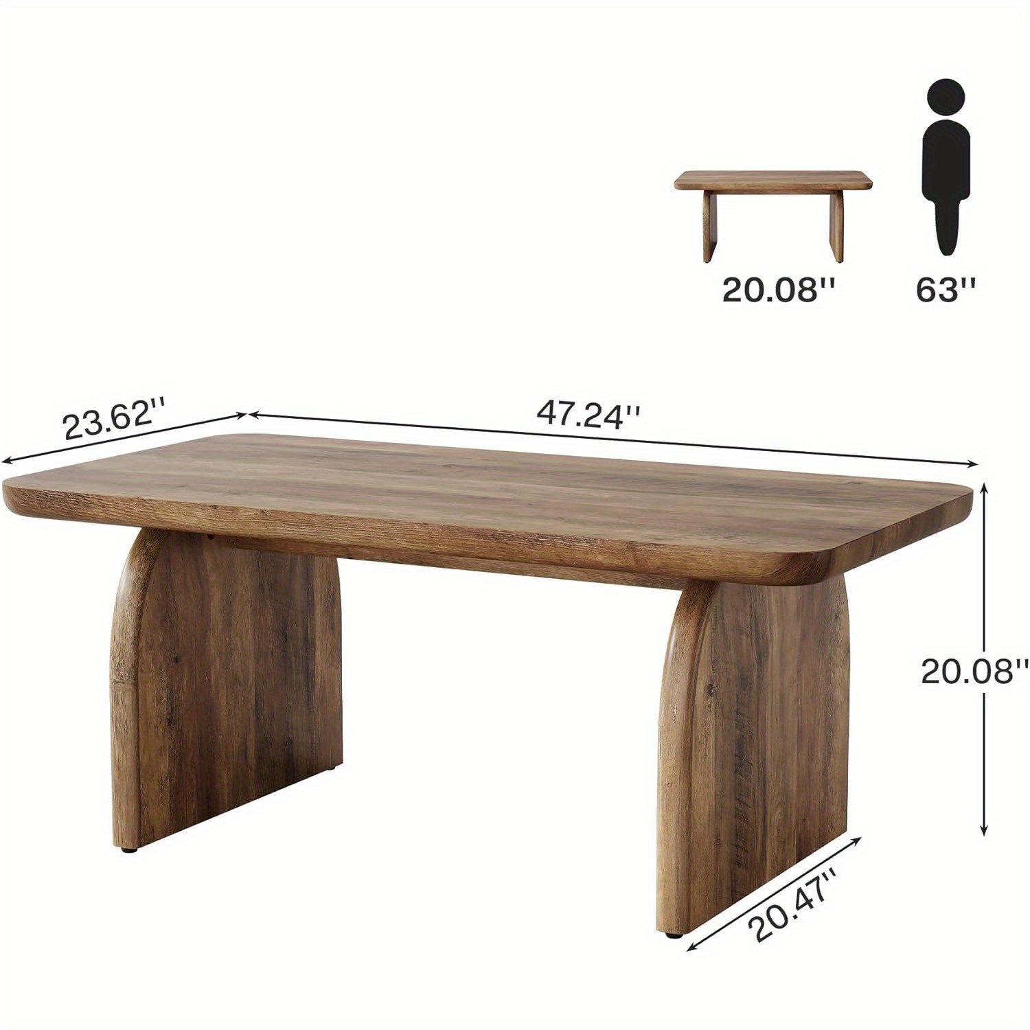 47-inch Farmhouse Coffee Table in Engineered Wood