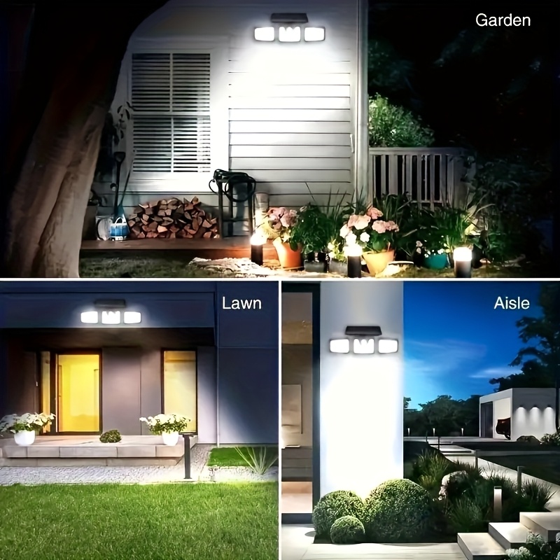 74 LED Solar Motion Sensor Smart Light, 3-Mode LED Sensor Security Light, IP65 / Suitable for Christmas Decoration Lights, Halloween, Garage, Garden, Camping, Road, Yard, Porch