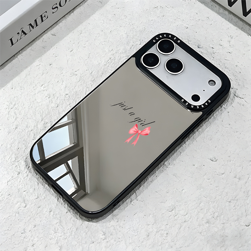 TEMU Coque de téléphone - 1pc de coque de téléphone imprimée UV avec "Girl Nœud Papillon", convient pour Iphone 17-11 Pro Pro , un cadeau tendance