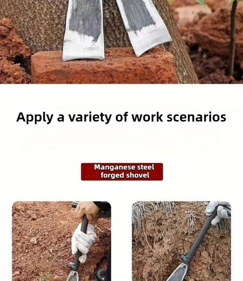 1pc heavy duty   steel gardening shovel multi purpose outdoor seedling digging tool no electricity required for vegetable planting and transplanting Product details 1