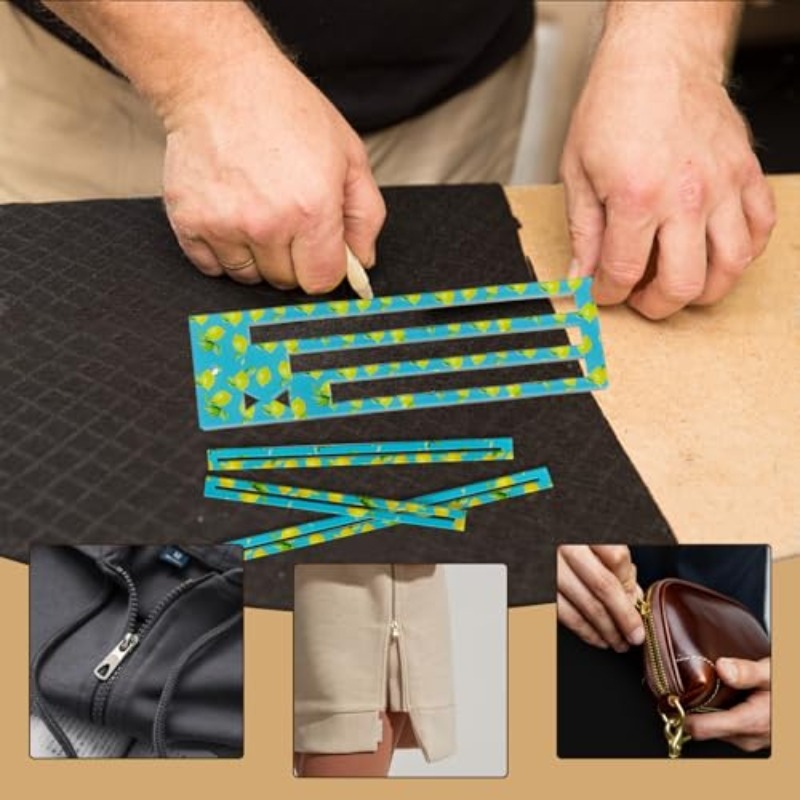 TEMU 7/8" & 9" Heavy-duty Zipper Pocket Sewing Template With Alignment Guide & Holes - Compatible For Jeans, Pants, Apparel - Durable Reusable Zipper