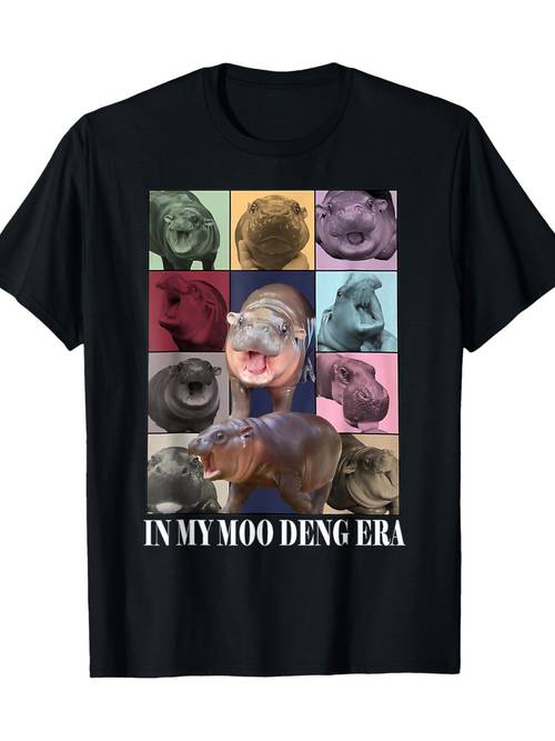 era graphic t-shirt, 100% camiseta de cuello , top de de punto casual de manga corta con geométrico, jersey de corte regular para para - diseño de transferencia de digital