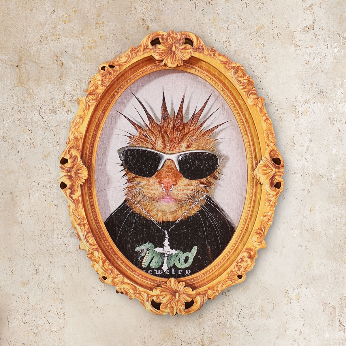 TEMU 1pc Of Refrigerator Magnet Featuring A Pattern, Vintage-style Oval Shape, Mini Photo , A Fun Home Decor Accessory, And A Wonderful Holiday Gift