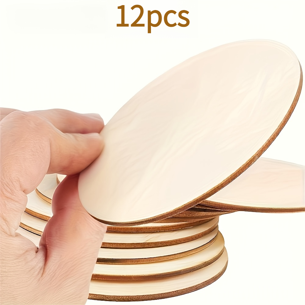 TEMU 12 pezzi di fette di legno da 8 cm non finiti per decorazioni domestiche e pittura, con bordi lisci qualit�