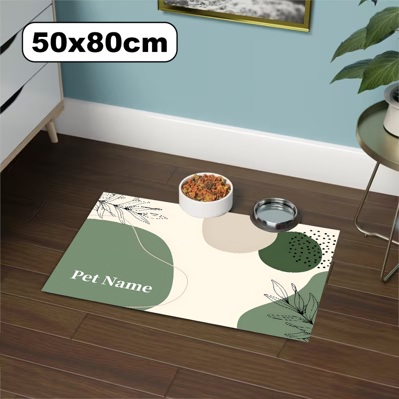 TEMU 1pc Of A Personalized Diatomaceous Earth Pet Feeding Mat Featuring A Custom Photo And Name, Suitable For Bowls. It Dries Quickly, Is Easy To