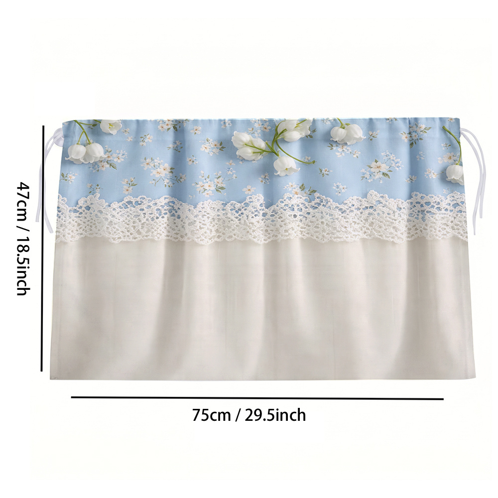 TEMU Car Sunshade, Sun Protection, Pastoral Style, Lily Of The Valley Floral Pattern, Suction Cup Side Curtain, Privacy Protection Car Curtain, 2d