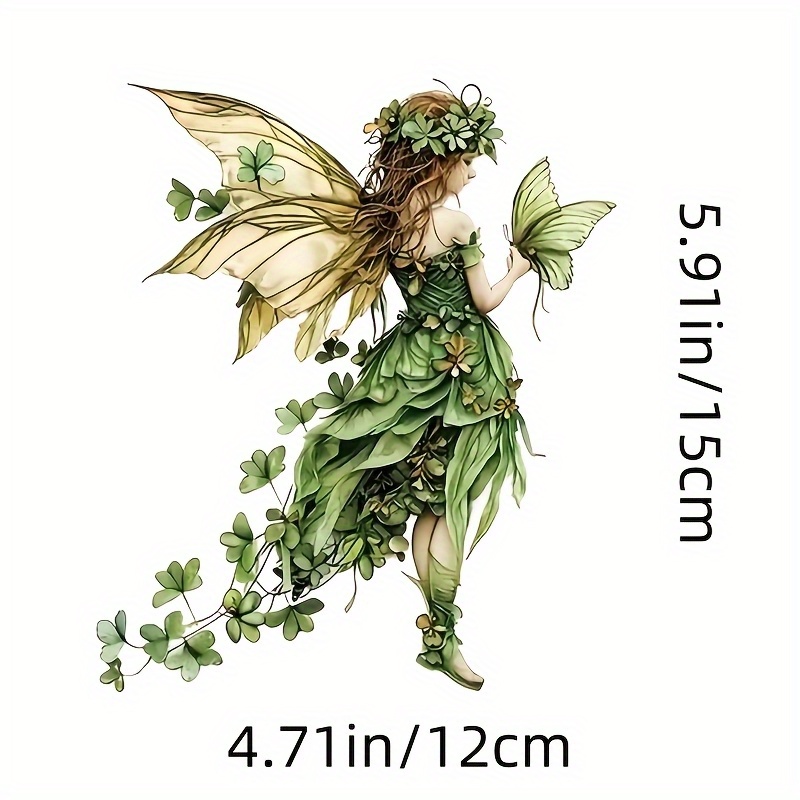 1pc Green Fairy And Vinyl Sticker, Scratch-resistant Protective Film Pvc Sticker, Durable, Suitable For Cars, Trucks, Suvs, Windows, Laptops, Walls, Motorcycles, Refrigerators