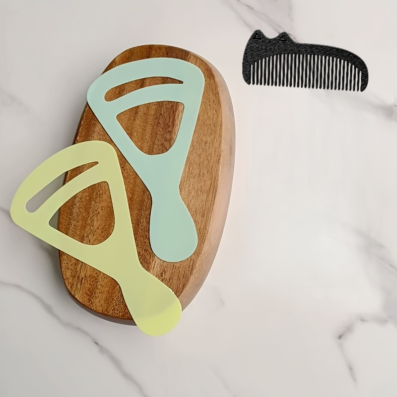 TEMU 3pcs Set (2pcs Eyebrow Shaping Templates And Portable Comb) Eyebrow Shaping Templates, Used For Drawing, Trimming, And Decorating Reusable