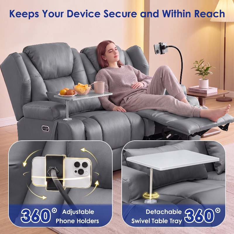 Power Recliner Sofa up to 4 Seat with Dual Consoles, 7 Color LED... product image 7