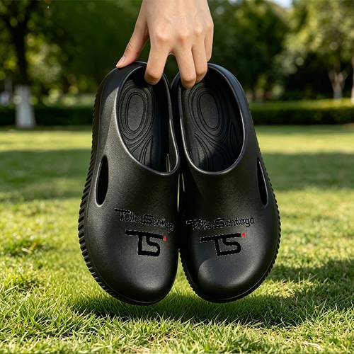 item picture 1 pair flower patterned lines print quick dry easy clean mules shock absorbing outdoor garden casual footwearmens mules