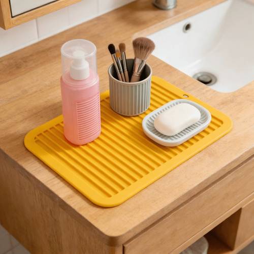1pc 2pcs silicone cutting board non slip heat resistant mat multi functional silicone draining mat for washing up easy to clean table coaster curling iron heat resistant pad