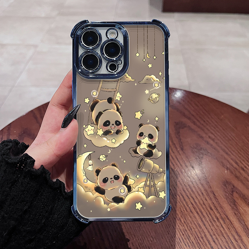 phone case cute panda phone case suitable for samsung galaxy s21 fe cover four corner protective case soft casing